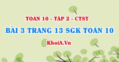 Bài 3 trang 13 SGK Toán 10 tập 2 Chân trời sáng tạo